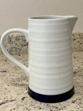 Blue and white ceramic pitcher Coastal Grandma Cottagecore